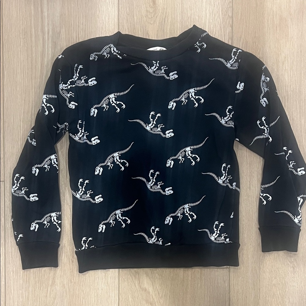 H&M Black Dinosaur Print Kids Sweater